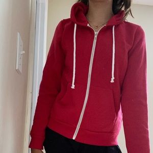 Red zip up with tie strings 💔